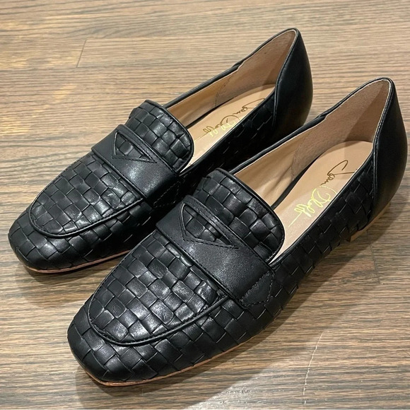 NWOT JOAN OLOFF Lala Woven Leather Huarache Loafers size 7M - Picture 2 of 12